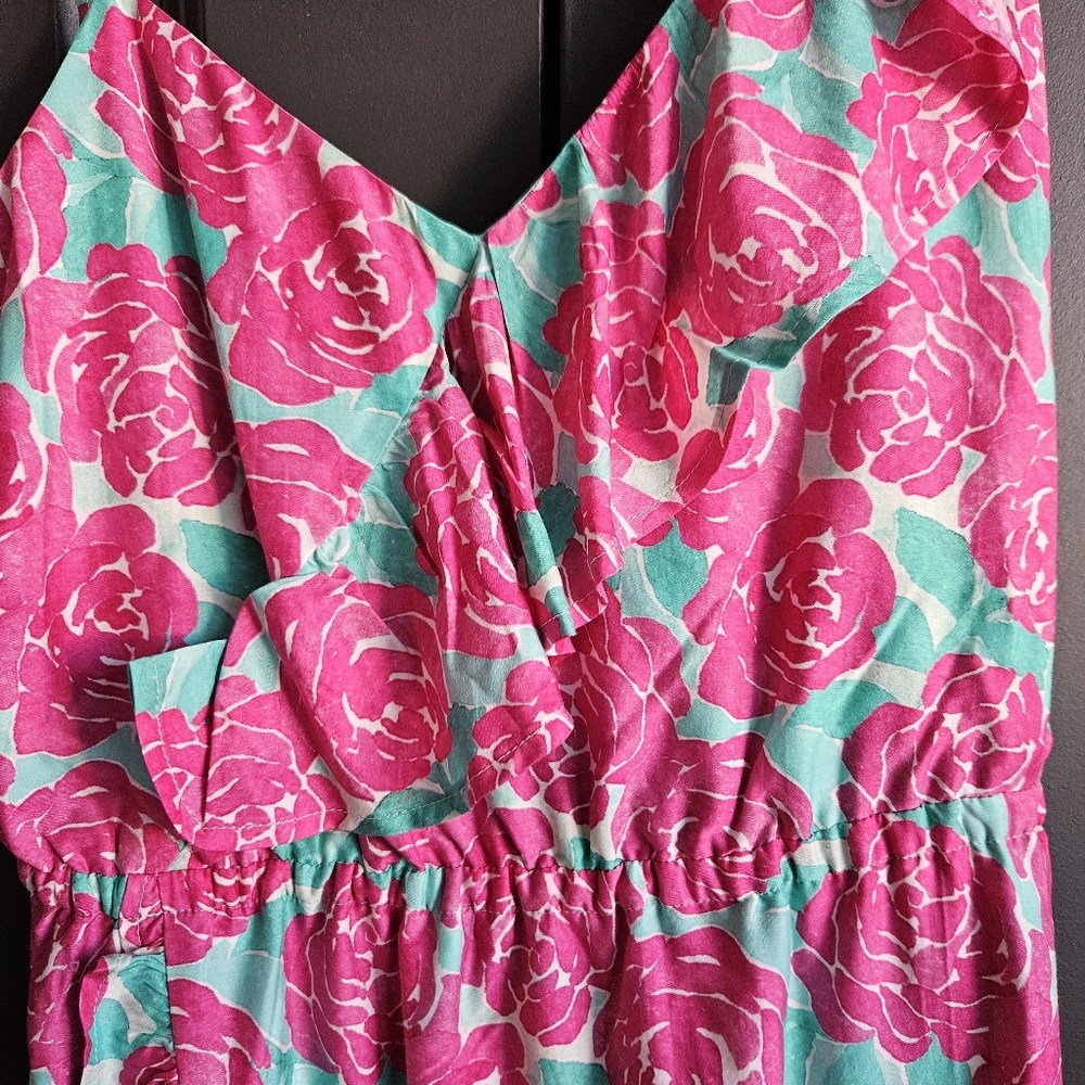 Vineyard Vines Pink Floral One-Shoulder Ruffle Dress - Picture 5 of 8